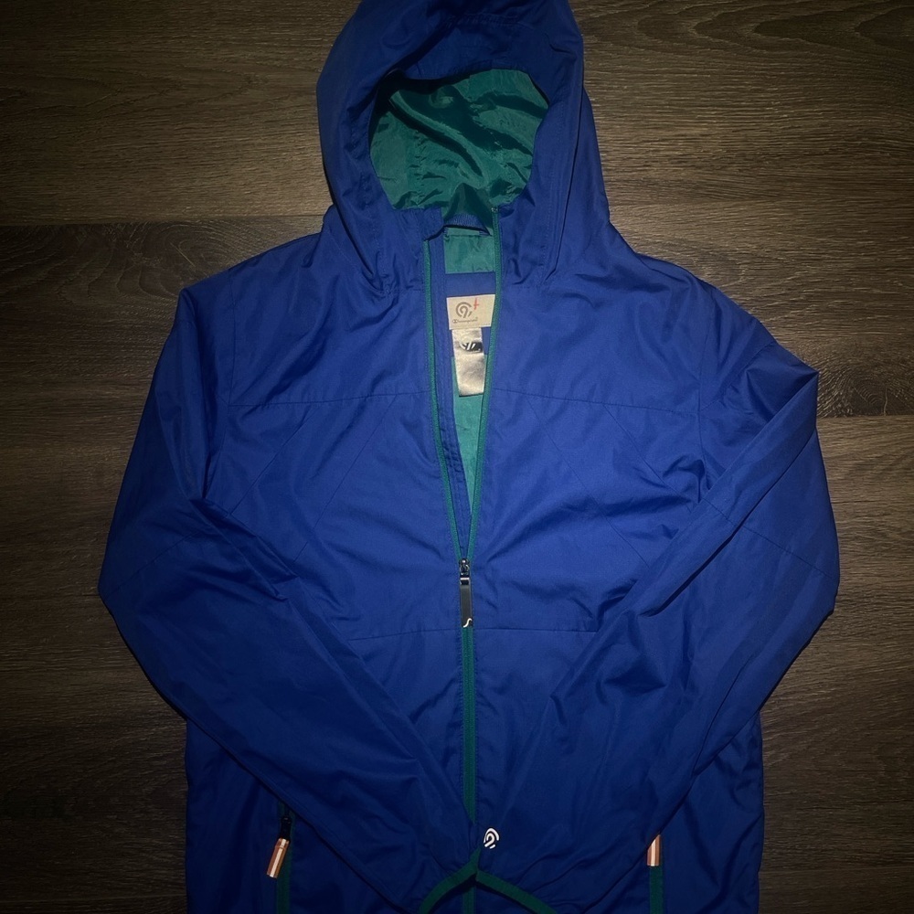 Champion blue, green windbreaker jacket size XL